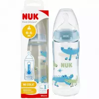 Ilustracja produktu Nuk Butelka z Wskaźnikiem Temp. 300 ml 0-6m First Choice Niebieska 527910