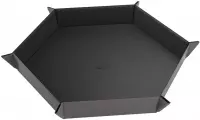 Ilustracja Gamegenic: Magnetic Dice Tray - Hexagonal - Sześciokątna Mata do Kości - Black/Gray