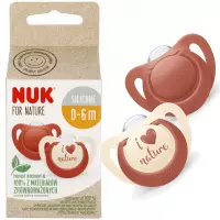 Ilustracja produktu Nuk Smoczek Uspokajający Silikonowy 0-6m For Nature Terakota 2szt 529120