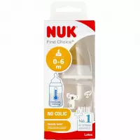 Ilustracja produktu Nuk Butelka z Wskaźnikiem temp.150 ml 0-6m First Choice Popielata 527885