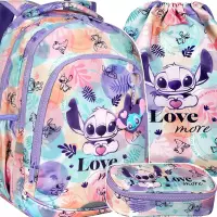 Ilustracja CoolPack Prime Zestaw Szkolny Stitch Pastel 3el Plecak F025885 + Worek F054885 + Piórnik Tuba F062885