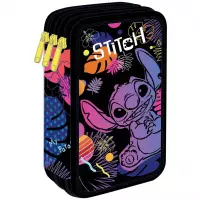 Ilustracja produktu CoolPack Jumper 3 Piórnik Trzykomorowy z Wyposażeniem Stitch Black F067886