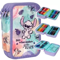 Ilustracja produktu CoolPack Jumper 3 Piórnik Trzykomorowy z Wyposażeniem Stitch Pastel F067885