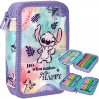 Ilustracja produktu CoolPack Jumper 2 Piórnik Dwukomorowy Z Wyposażeniem Stitch Pastel F066885