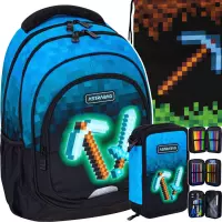 Ilustracja Astrabag Zestaw Szkolny Pixel Blue 3el. Plecak 502024092 + Worek 507024048 + Piórnik 503024055