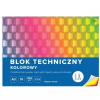 Ilustracja produktu Interdruk Blok Techniczny Kolorowy Barwiony w Masie A3 10 kartek 160g 170811