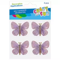 Ilustracja produktu Craft With Fun Ozdoba Dekoracyjna Samoprzylepna Motyle Różowe 545773