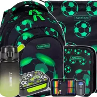 Ilustracja produktu AstraBag Zestaw Szkolny Neo Football AB330 5el. Plecak 502024101 + Worek 507024050 + Piórnik 503024063