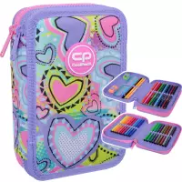 Ilustracja produktu CoolPack Jumper 2 Piórnik Dwukomorowy Z Wyposażeniem Pastel Heart F066832