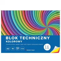 2. Interdruk Blok Techniczny Kolorowy Barwiony w Masie A3 10 kartek 160g 170811