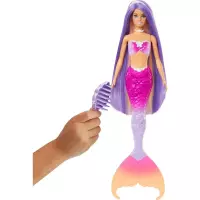 4. Mattel Barbie Malibu Lalka Syrenka Zmieniająca Kolor z Delfinkiem HRP97