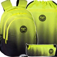 1. CoolPack Zestaw Szkolny Gradient Lemon 3el. Plecak Jerry E29510/F + Worek E70510 + Piórnik E61510